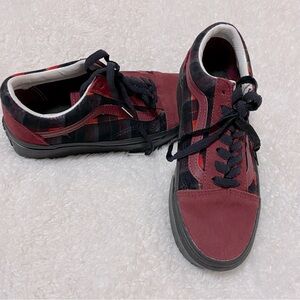 Vans Old Skool Stackform velvet plaid port/black sneakers